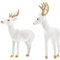 Operitacx Weihnachts-Rentier-Figuren, 2 Stück stehende Hirsch-Figuren Statuen für Weihnachtsdekorationen, Wohnzimmer, Zuhause (weiß)