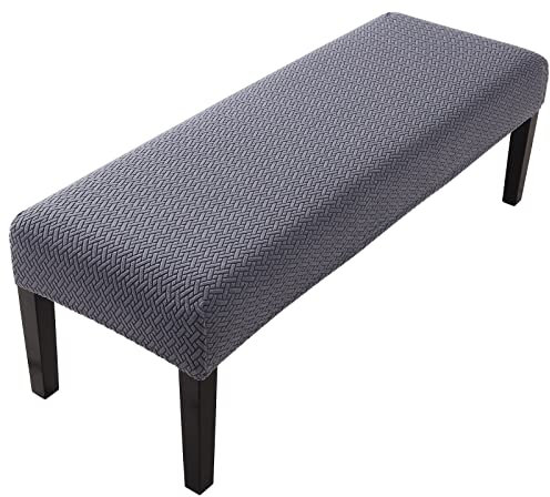 YISUN Universal-Bezug für Esszimmer-Bank, Elastisch Jacquard Dining Bench Cover für Esszimmer, Abnehmbar Bezug für Esszimmerstuhl Esszimmer (Anthrazitgrau)