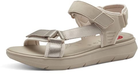 Jana Damen Sandalen flach mit Klettverschluss Vegan, Grau (Lt Grey), 42 EU