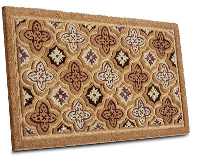 Hanse Home Fußmatte Kokos für Innen und Außen - Schmutzfangmatte Natur, Kokosmatte Outdoor Marokkanisches Muster, Wetterfest und rutschfest Fußabtreter für Flur, Terrasse, Eingangsbereich - 45x75cm