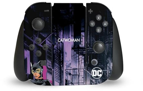 Head Case Designs Offizielle DC Women Core Catwoman Kompositionen Vinyl Haut Gaming Aufkleber Abziehbild Abdeckung kompatibel mit Nintendo Switch Joy-Con Controller