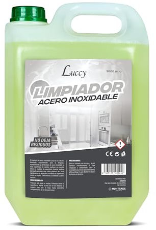 LUCCY Limpiador de Acero Inoxidable Profesional 5 Litros | Limpia, Abrillanta y Protege Sin Residuos