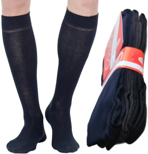calze college 12 paia Calze Lunghe Uomo Cotone Filo di Scozia Elasticizzato Qualità Dal produttore al consumatore (43-46, Blu)