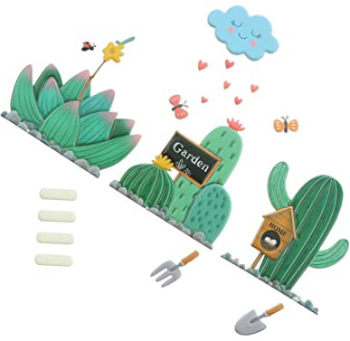 MAGICLULU 1stück Cartoon Sticker Selbstklebender Vivid Sticker Für Wanddeko Kreatives Design Mit Sukkulenten Sicherer Pu-material Für Schlafzimmer Und Wohnzimmer