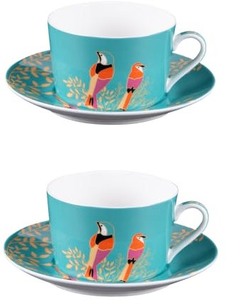 Table Passion - Coffret 2 déjeuners Paraiso et sous tasses assorties 35 cl