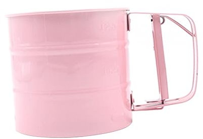 Ciieeo Stainless Steel Fine Mesh Strainers Blue Spray Paint Kitchen Sieve Strainer Cake Sifter Handheld Sieve Flour Cake Baking Sieve Hand Crank Sieve Baking Tools to Bake Pink