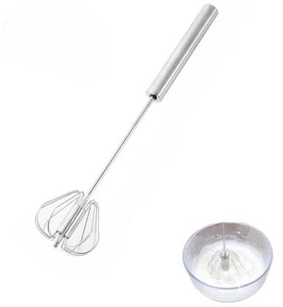 Whizzy Whisk Piranha Whizzy Whisk Semi Automatic Whisk Mixer Egg Milk Beater For Blending, Whisking, Beating & Stirring (Color : 1pcs Silver, Size : 12.2in)