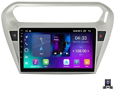 Doppel DIN Radio Mit Navi, 9 Zoll Touchscreen, 2 Din Autoradio MP5 Player Für Peugeot 301/Citroen Elysee 2013~2016 Unterstützt BT, Radio FM/RDS, DSP, Carplay/Auto, Lenkradsteuerung,4 core nf2 2g+32g