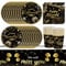 61Pcs Black & Gold Retirement Tableware Set - Disposable Plates, Cups, Napkins, Tablecloths for Farewell Party Gifts