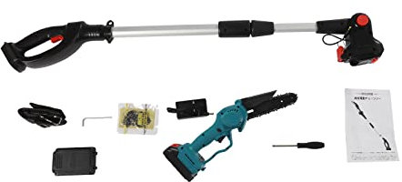 NaMaSyo 6 Electric Cordless Chainsaw Long Reach Telescopic Chainsaw 550W Garden Gear Pole Chainsaw 1.6 M Tree Pruner Pole Cutter W/Battery & Charger for Cutting Branches and Trees