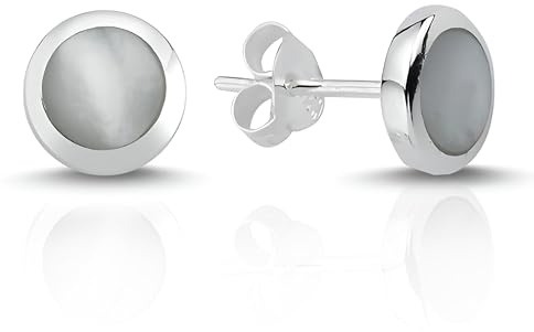 Cassini Damen Ohrringe Silber 925 Stecker mit Perlmutt – Echt Silber Ohrschmuck, hypoallergene nickelfreie Ohrstecker, elegantes Geschenk für Frauen mit Stil, 3OAA