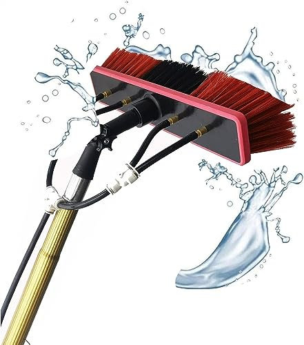 OTHZON Teleskopstange zum Fensterputzen, ausziehbare Bürste mit Wasserzufuhr zum Reinigen von Photovoltaikmodulen/Fenstern (5,4 m/18 Fuß)