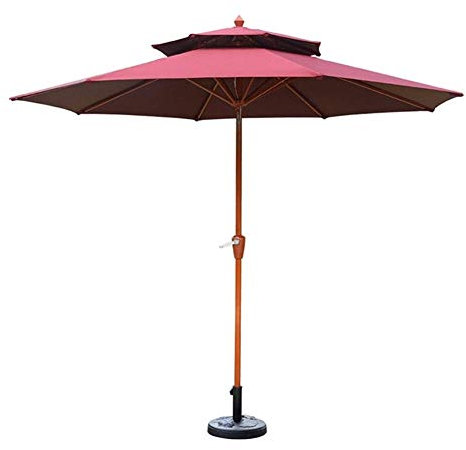 OWOHYG Sonnenschirme 9' Runder Sonnenschirm mit Doppelspitze für die Terrasse im Freien, perfekt für den Außenbereich, den Garten, den Strand, den kommerziellen Eventmarkt, Camp