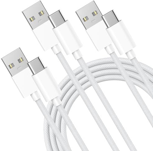 CarPlay Cable for iPhone 16 Pro Max, 3 Pack [MFi Certified] 3.3FT USB A to USB-C Woven Carplay Cable Car Charger Cord for iPhone 16/16 Plus/15/15 Plus, White
