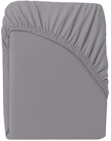 Spannbettlaken 80x200 cm Grau – Jersey, 100% Baumwolle, Gummizug – Bettlaken für Matratzen bis 30 cm Höhe, atmungsaktiv, weich & pflegeleicht