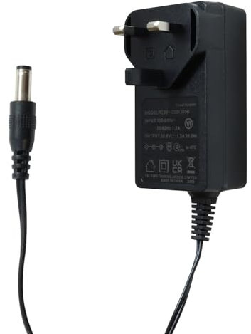 Reliapart Henry Quick Hetty Quick NQ100 Charger UK 3-Pin Mains Power Adapter Cable Compatible for Numatic Quick Vacuum 915243 915242, 30V Output, 1.8m Cord, Surge Protected