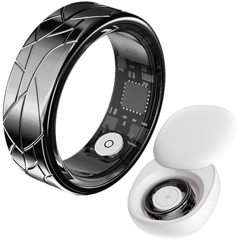 Smart Ring Android IOS Smartringe für Herren Damen Schlaftracker Pulsmesser Schrittzähler Fitness Ring Tracker Smartring Fitnessring Fitnesstracker Herzfrequenz Sport Schwarz Gold Silber