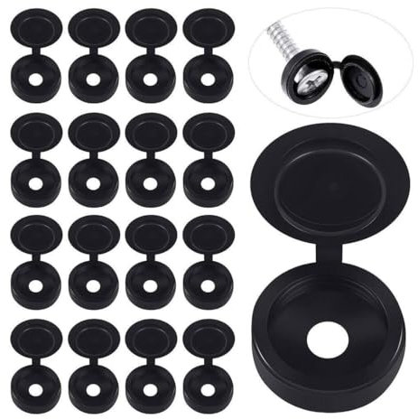 SGERUFZ 100 Piezas Tapas para Tornillos, Cubiertas para Tornillos, Tapones para Agujeros, Arandelas de Plástico Tapas Decorativas para Muebles (para Tornillos M3 y M4) (Negro)