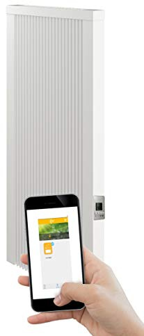 anapont Premium Elektroheizung mit Schamotte-Speicher | Elektrischer Heizkörper mit Thermostat | App-Steuerung | Flächenspeicherheizung | 1800 Watt | 1240 × 550 mm | Made in Germany