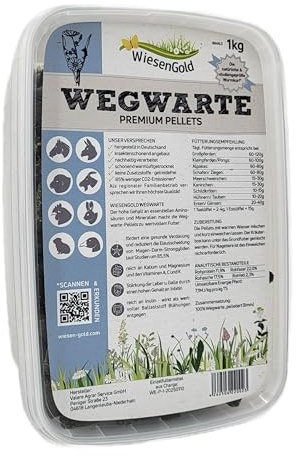 WiesenGold® Wegwarte Pellets/Cobs (1 kg) – natürliche Kräuter zur Entwurmung und Parasitenabwehr mit hohem Inulingehalt für Pferde und Tiere, naturnaher und insektenschonender Anbau
