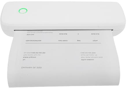 Hanmorfarbi L81 - Stampante portatile A4, stampante termica con 3 rotoli di carta termica, stampante portatile, connessione Bluetooth, termica inclusa, porta laptop (bianco)