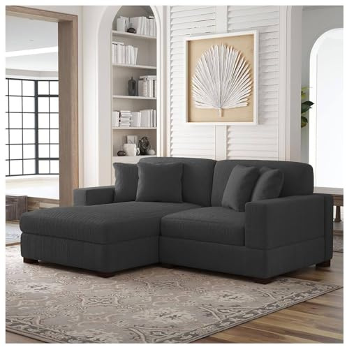 HTI living Couch mit Ottomane Links Xenia Anthrazit Ecksofa Sofa