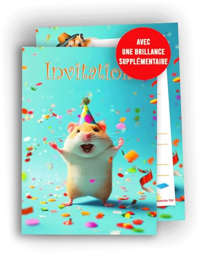Edition Colibri Einladungskarten Kindergeburtstag - Hamster Thema - 10 Stück A6 Karten - Einladung für Tierparty - Mädchen oder Junge