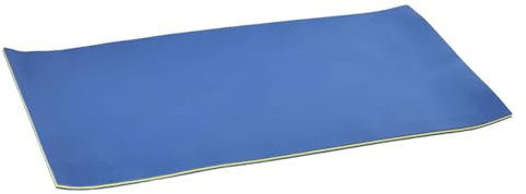 F Fityle Tapis Flottant pour l'eau, Jeu d'eau Flottant Raft Lounge Matelas, Tapis Flottant en Mousse Portable pour Extérieur, Rivière, Piscine, Bleu-Jaune-Bleu, 110X40X3.2cm, sans Sangle