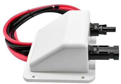 Solar Doppel Kabeldurchführung mit 6mm² 1m kabel, Dachdurchführung Solar Wasserdicht mit Solarpanel Steckver, Solar Kabeldurchführung für Wohnmobil, Boote, PV-anlage und Camper(Weiß)