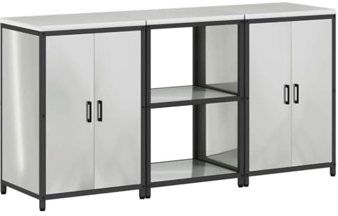 vidaXL Kitchen Storage Cabinet - Stylish Metal Unit for Your Home - Great for Keeping Your Kitchen Tidy and with a Modern Touch