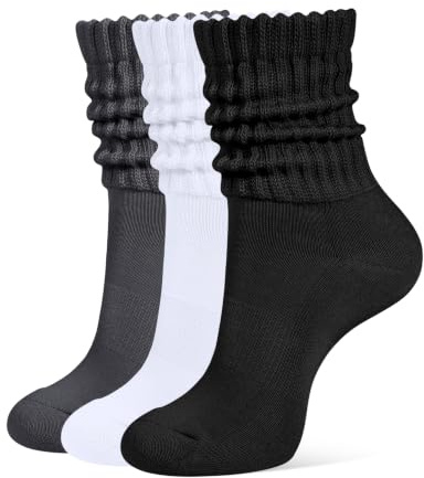 CLOSEMATE 3 Paires Chaussettes Femme 35-38 39-42 Mi-mollet Coton Chaudes | Coton doux et respirant, Soutien voûte plantaire, Talon et orteils renforcés, Semelle tissu éponge amortissante