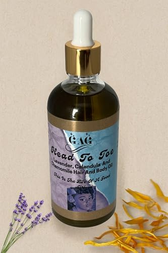 GAGBeautyCare Head To Toe Hair And Body Oil For Eczema, Dry Skin, Dry Scalp & Baby Cradle Cap With Lavender, Chamomile And Calendula 100ml (()