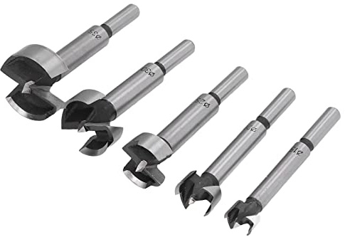 MasYosh 5-teiliges Forstnerbohrer-Set, 15 Mm, 20 Mm, 25 Mm, 30 Mm, 35 Mm, Lochbohrwerkzeug-Set mit Gezahntem Sägezahn für Spanplatten aus Weichholz, Halbhartholz