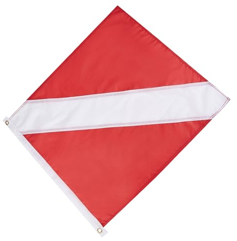 Red Floating Diving Flag - Polyester Diving Flag 50 x 62 cm | Scuba Hunting and Freediving Sign | Boat Safety for Diving, Water Activities, Diving