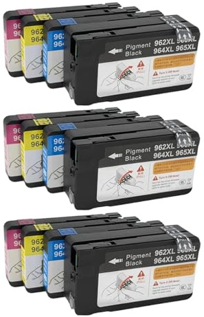 HOUCAIFENGZG 962 963 964 965 XL Tintenpatrone kompatibel for OfficeJet Pro 9010/9015/9018/9020/9025 Drucker(12Color 3set)