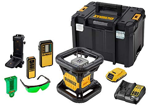 DeWalt, Laser rotante con raggio verde di alta visibilità e batteria ricaricabile da 18V,