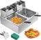 Chaneau - Freidora eléctrica grande, capacidad de 20 litros con 2 senos, profesional, acero inoxidable Friteuse Electrique