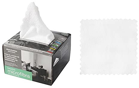 ROZENBAL 16 bayetas Semi-Desechables Microfibra 22 x 23 cm, Blanco, 22x23cm