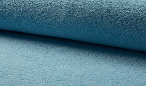 Beidseitig Baumwolle Frottee Stoff Blau - Blau, 1Mtr 150cmx100cm