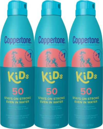 Coppertone KIDS Sunscreen Continuous Spray SPF 50 (5.5-Ounce, Pack of 3)