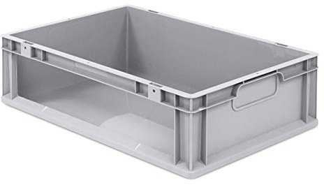 aidB Eurobox NextGen Store Seite offen, 600x400x170 mm, robuste Regalbox mit Entnahmeöffnung, stapelbare Kunststoffkiste, ideal für die Industrie