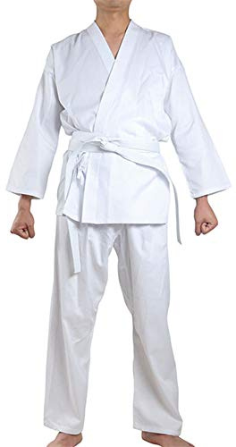 NAMAZU Karate Uniform for Adult, Lightweight Karate Gi Student Uniform with Belt for Martial Arts training - White