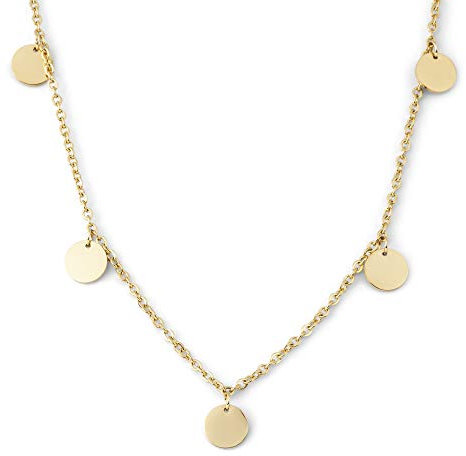 Heideman Halskette Kreise Damen - aus hochwertigem Edelstahl - silber gold rosegold farben poliert - Kette für Frauen mit sieben runden Plättchen Anhänger - 40cm lang mit Verlängerungskettchen