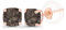 Solid 14K Gold or 14K Gold Plated Sterling Silver 4mm Cushion Cut Genuine Birthstone Stud Earrings For Women,Hypoallergenic Studs, Rose Gold Sterling Silver Silicone, smoky-quartz