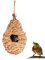 BigDean Nisttasche Vogelnest gewebt 27 x 12 cm - 100% Naturprodukt - für Vögel wie Kohlmeisen, Spatz, Rotkehlchen, Zebrafinken - Nistkasten Vogel Unterschlupf