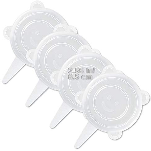 LELE LIFE 4 Pack Same Size Silicone Stretch Lids, Thicker Reusable Sturdy Silicone Container Cover, Expandable Food Storage Covers, Dishwasher and Freezer Safe, 2.56in(6.5cm)