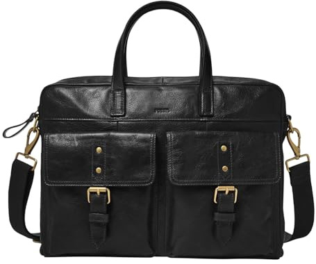 Fossil Umhängetasche Laptoptasche mit Laptopfach Buckner Briefbag Black schwarz