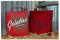artboxONE Metall-Poster 30x45 cm Reise Rote Benzinkanister von Künstler Theo