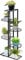 Trintion 6-Tier Vintage Metal Plant Stand, Indoor/Outdoor Flower Pot Stand with Rust-Resistant Coating, Space-Saving Decorative Plant Shelf for Home, Garden, or Balcony(Black)