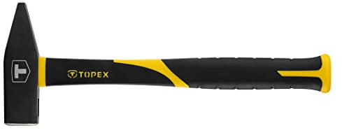 TOPEX Vorschlaghammer 1000 g, Kopf aus gehärtetem Stahl und Griff aus Fiberglas mit rutschfester Gummibeschichtung, ideal für professionelle Handwerker, für Montage- und Bauarbeiten